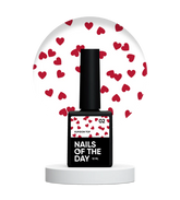 NAILSOFTHEDAY Kupidon top 02 top con corazones burdeos 10 ml