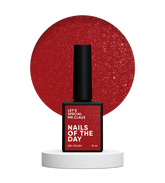 NAILSOFTHEDAY Let’s Special Mrs. Claus Rojo Intenso Con Brillo