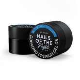 NAILSOFTHENIGHT Diamond Premium gel 05 Azul Con Finas Hojas Metálicas 5 ml