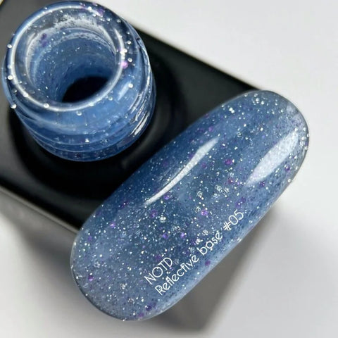 NAILSOFTHENIGHT 05  base reflectante de camuflaje con brillo (azul profundo) 10 ml