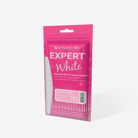Recambios desechables blancos con espuma para uñas de media luna  EXPERT 40 180 grit (30 un.)