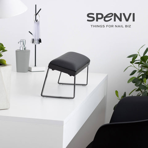 Apoyabrazo Negro con Patas Metálicas Inclinadas