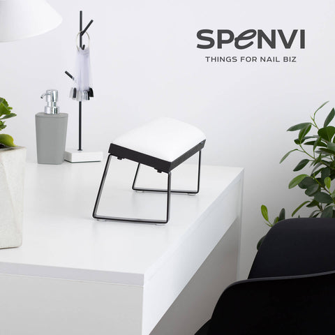 Apoyabrazo Blanco con Patas Metálicas Inclinadas