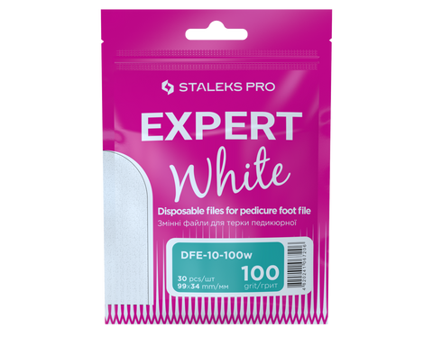 Limas desechables blancas para lima metálica de pie 100 grit EXPERT 10