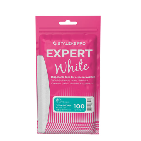 Recambios desechables blancos sin espuma para uñas de media luna  EXPERT 42 100 grit(50 un.)