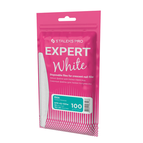 Recambios desechables blancos sin espuma para uñas de media luna  EXPERT 42 100 grit(50 un.)