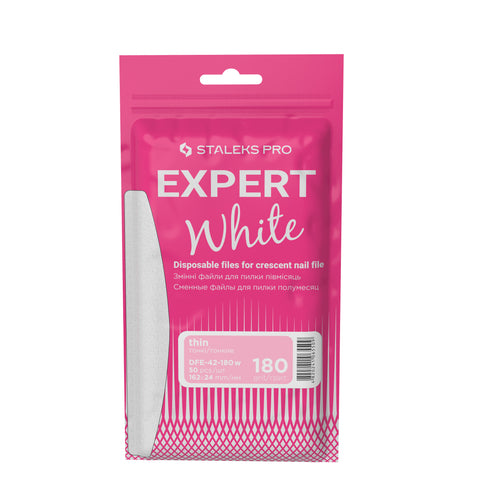 Recambios desechables blancos sin espuma para uñas de media luna  EXPERT 42 180 grit(50 un.)
