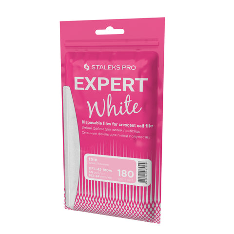 Recambios desechables blancos sin espuma para uñas de media luna  EXPERT 42 180 grit(50 un.)