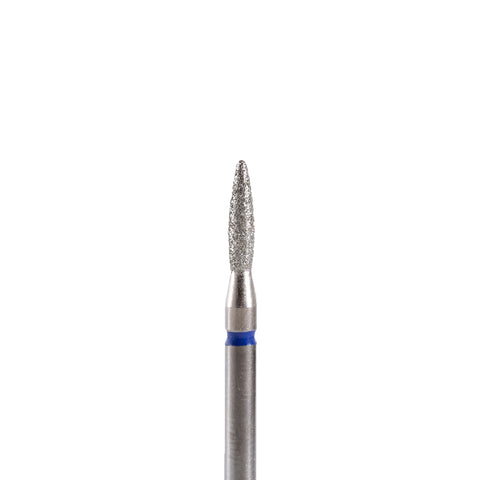 Fresa/Broca de diamante, forma de llama azul 2.1 sin punta 8mm
