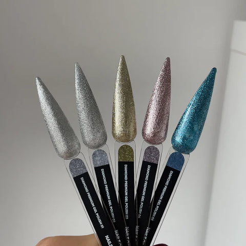 NAILSOFTHENIGHT Diamond Premium gel  01 Plateado Con Finas Hojas Metálicas 5 ml