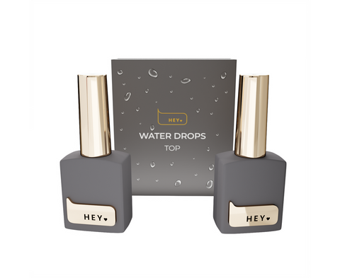HEYLOVE – Set Top Coat “Water Drops” (efecto gotas de agua) – 2 × 15 ml