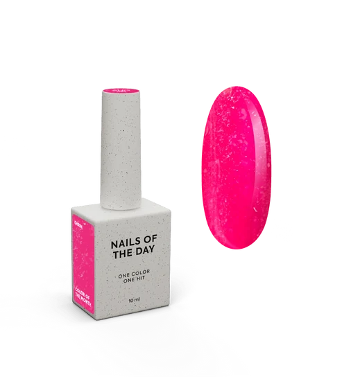 NAILSOFTHEDAY Color of the Month – Agosto 2026 CHRIN – fucsia con pan de oro y shimmer, cobertura en una sola capa, 10 m
