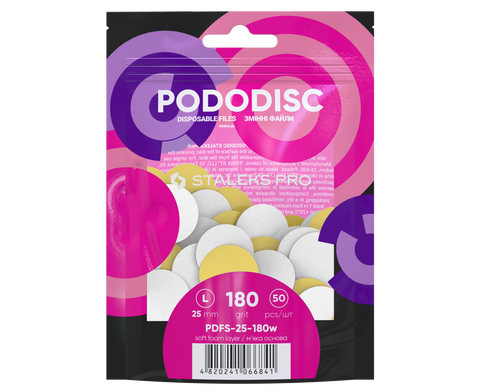 Recambios desechables para pododisco con esponja tamaño L(25mm) 180 grit (50un)