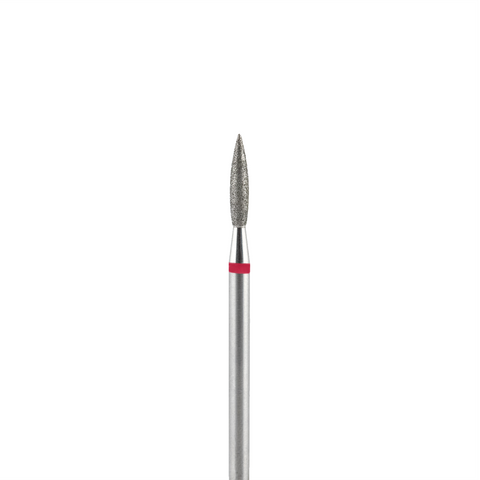 Fresa/Broca de diamante, forma de llama roja 2.1 L 10mm