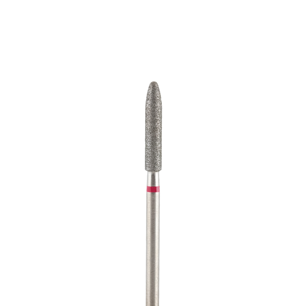 Fresa/Broca de diamante, forma de bala alargada roja 3.0 sin punta