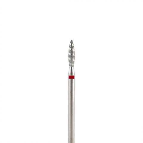 Fresa/Broca de diamante, forma de llama roja 2.5 T sin punta