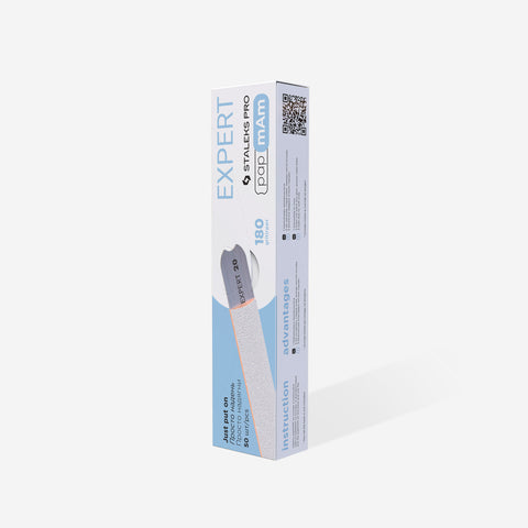 Recambios desechables blancos de PapmAm(sin espuma) para lima de uñas recta EXPERT 22  180 grit (50 un.)