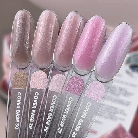 Nailsoftheday Cover base NEW Formula 26 rosa con shimmer plateado 10ml