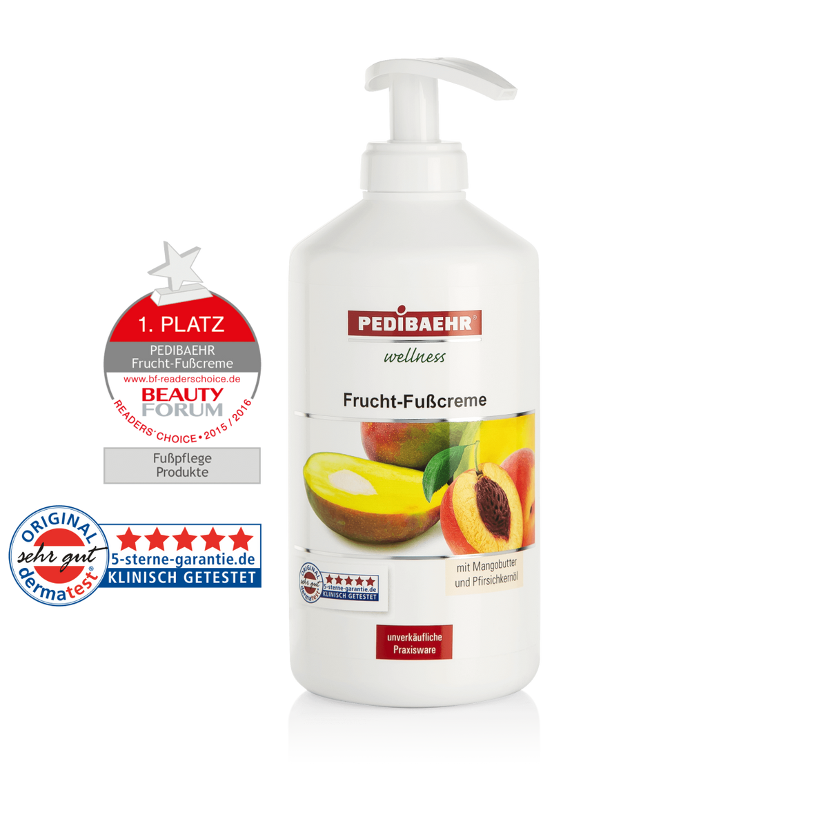 BAEHR-Crema afrutada para los pies con aceite de mango y aceite de melocotón 500ml