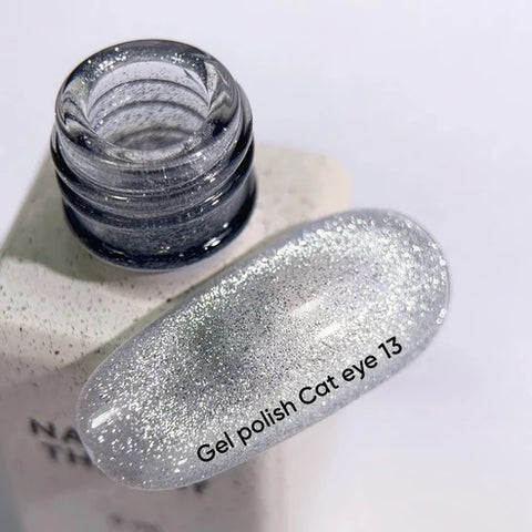 NAILSOFTHEDAY Cat Eye 13 esmalte  ojo de gato plateado  transparente 6 ml