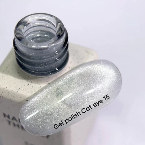 NAILSOFTHEDAY Cat Eye 15 esmalte ojo de gato plateado transparente 6 mll