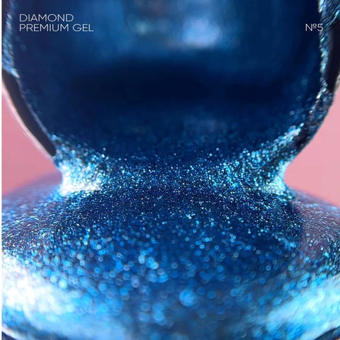 NAILSOFTHENIGHT Diamond Premium gel 05 Azul Con Finas Hojas Metálicas  5 ml