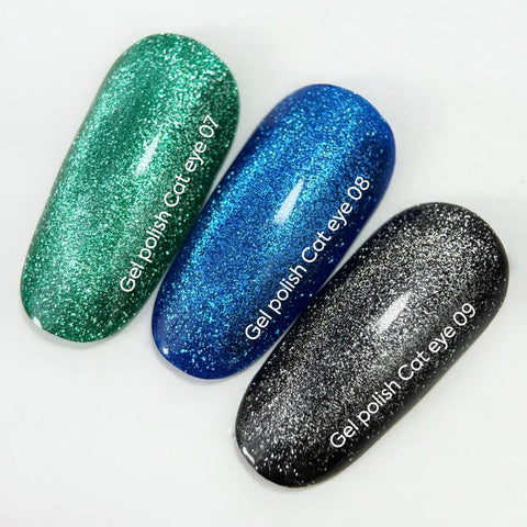 NAILSOFTHEDAY Cat Eye 09 Negro efecto ojo de gato con partículas metálicas 6 ml.