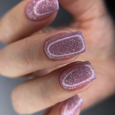 NAILSOFTHENIGHT 06  base reflectante de camuflaje con brillo (rosa suave) 10 ml