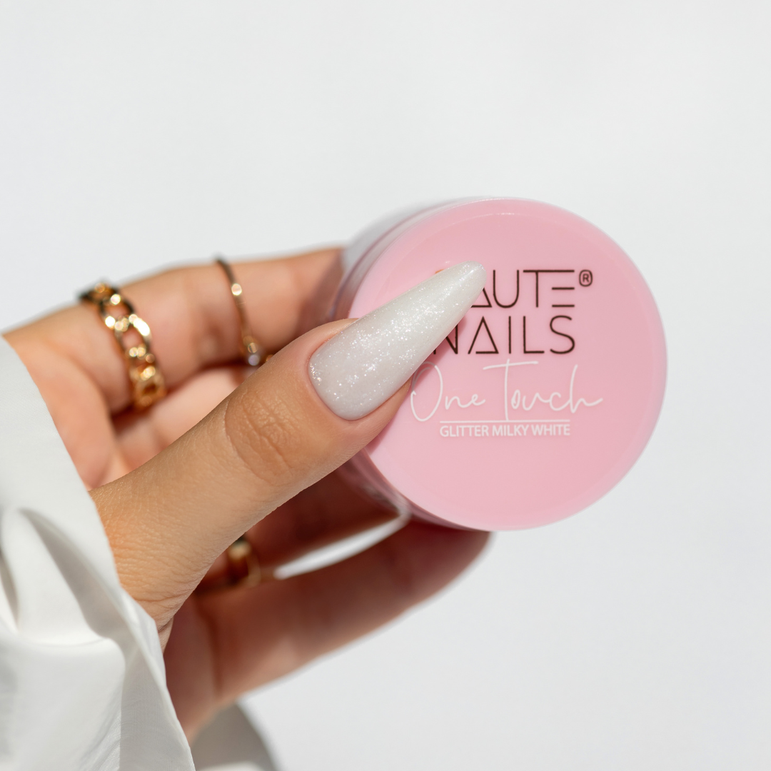 Saute Nails One Touch Glitter Milky White 30G