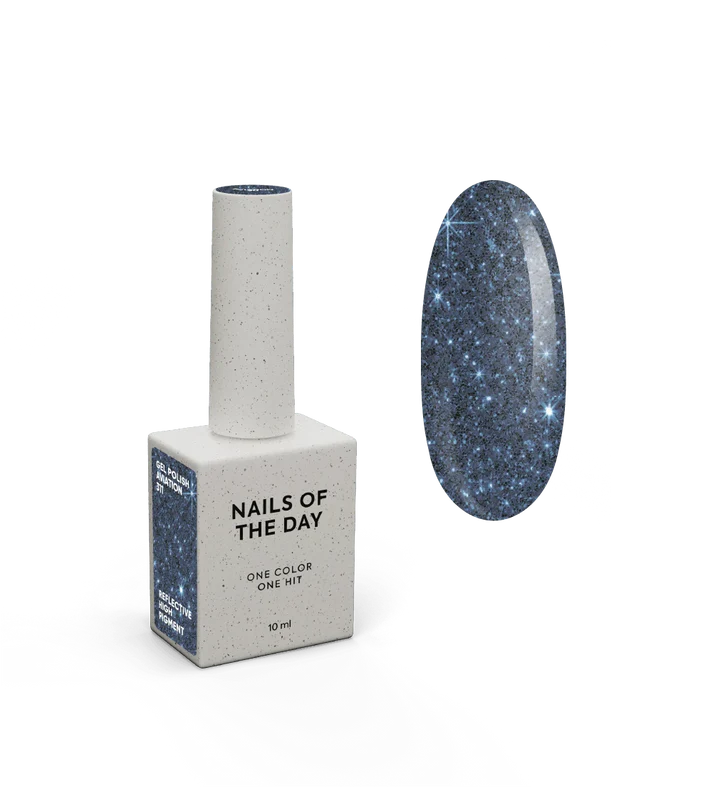 NAILSOFTHEDAY Aviation 2025 Color Azul-Gris Reflectante 10 ml