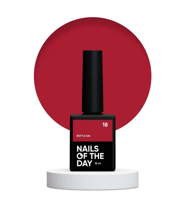 NAILSOFTHEDAY Bottle gel 18 – Gel Súper Color Rojo Clásico Fuerte 10 ml