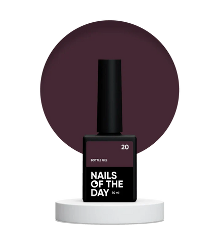 NAILSOFTHEDAY Bottle Gel 20 – Color marrón con matices morados 10 ml.