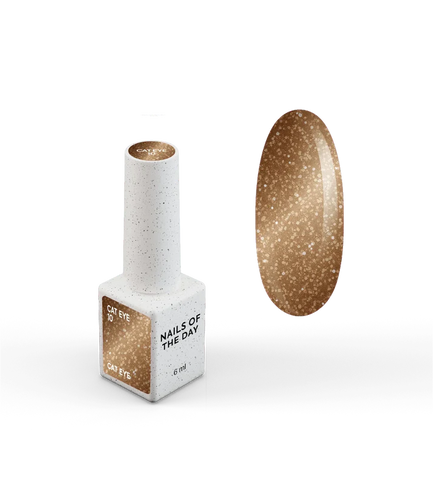 NAILSOFTHEDAY Gel Polish Cat Eye 10 efecto ojo de gato marrón con reflejo dorado 6 ml