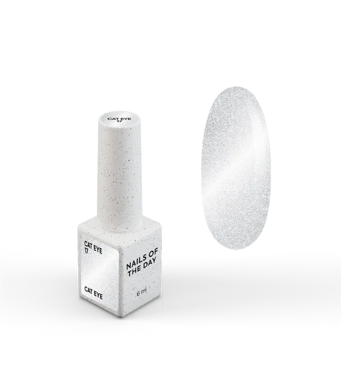NAILSOFTHEDAY Cat Eye 17 — esmalte ojo de gato plateado lechosa 6 ml
