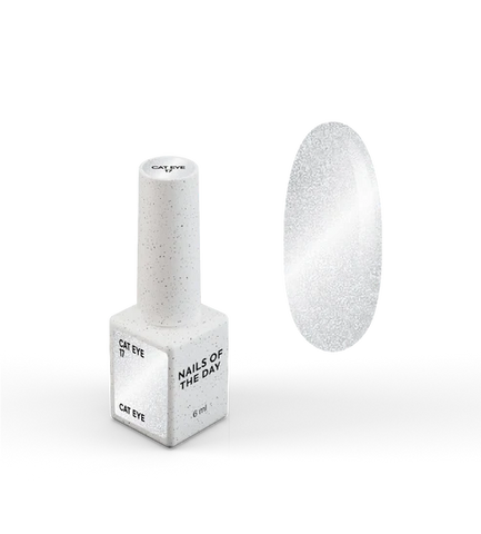 NAILSOFTHEDAY Cat Eye 17 — esmalte ojo de gato plateado lechosa 6 ml