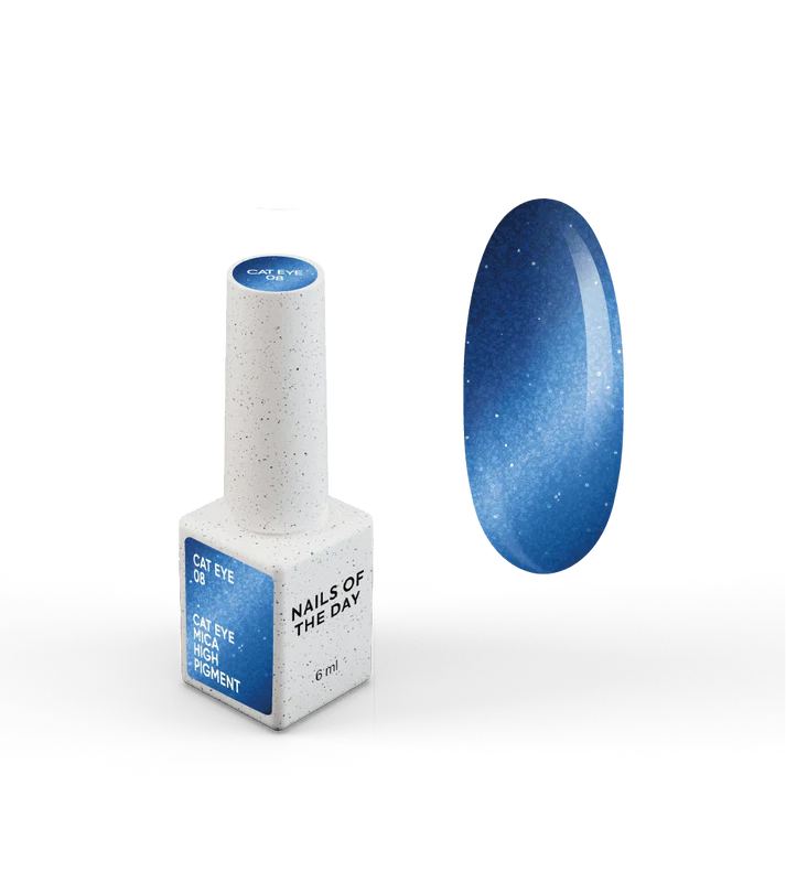 NAILSOFTHEDAY Cat Eye 08  Azul efecto ojo de gato con partículas metálicas 6 ml.