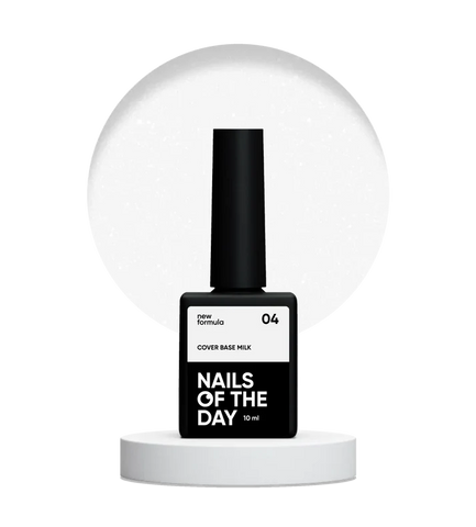 Nailsoftheday Cover base NEW Formula milk 04 Lechoso Con Brillo 10ml
