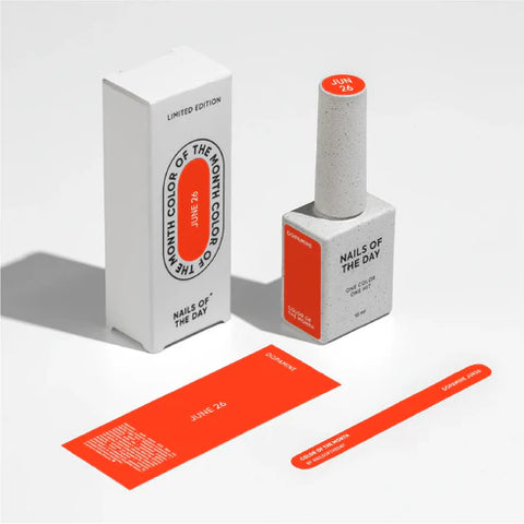 NAILSOFTHEDAY Dopamine Color Junio 2026-Frambuesa anaranjado con un brillo 10 ml