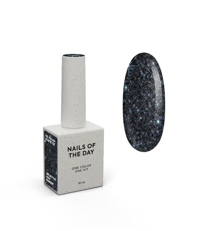 NAILSOFTHEDAY Eclipse 2025 Color Negro-Azul Reflectante, 10 ml