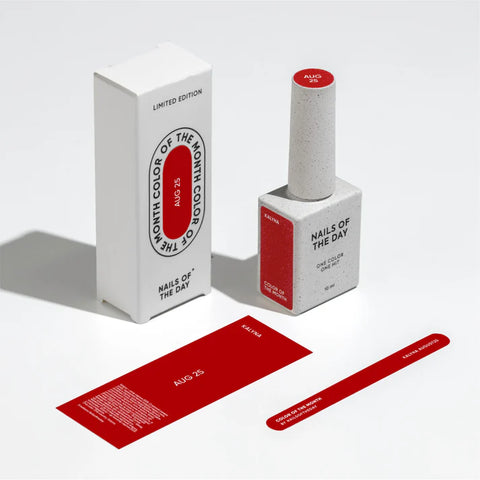 NAILSOFTHEDAY Color del Mes – Agosto 2025 Kalyna – Color Rojo Intenso 10 ml.