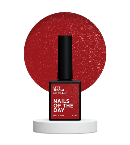 NAILSOFTHEDAY Let’s Special Mrs. Claus Rojo Intenso Con Brillo