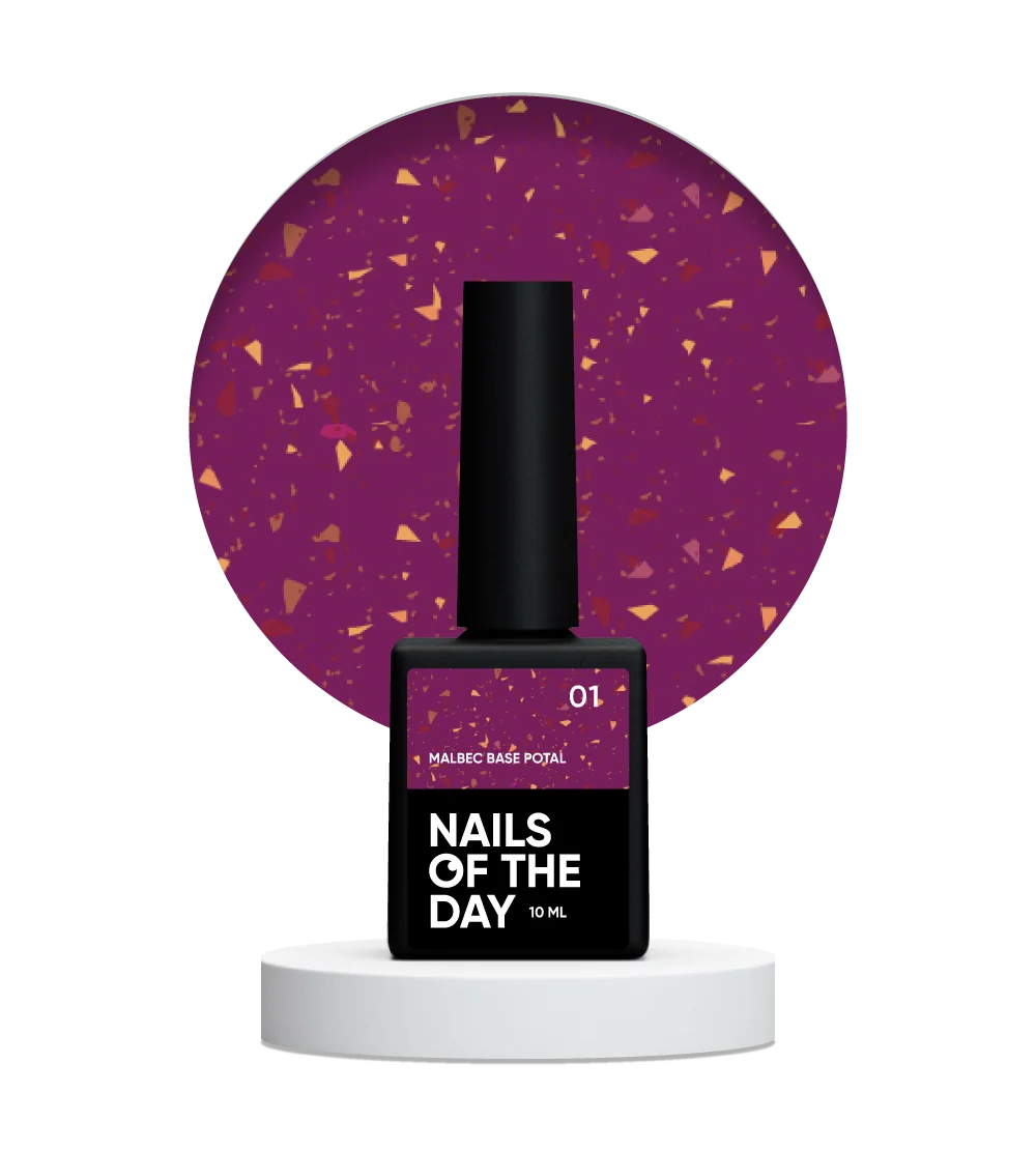 NAILSOFTHEDAY Base 01 Fantástica Base Imitacion Cristal Con Elementos Dorados, 10 ml