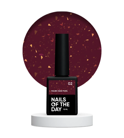 NAILSOFTHEDAY Base 02 Imitacion Cristal Con Elementos Dorados, 10 ml
