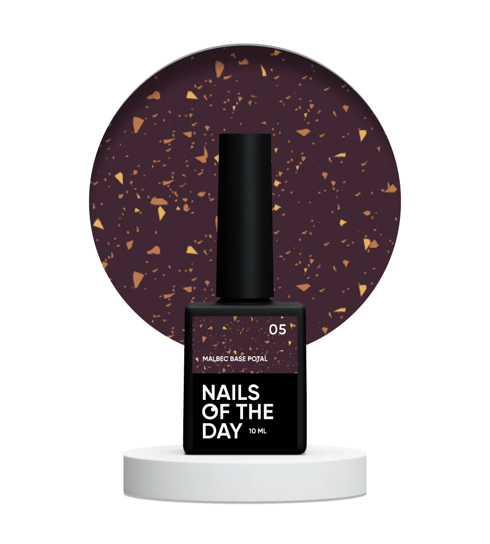 NAILSOFTHEDA Base 05 Imitacion Cristal Con Elementos Dorados, 10 ml