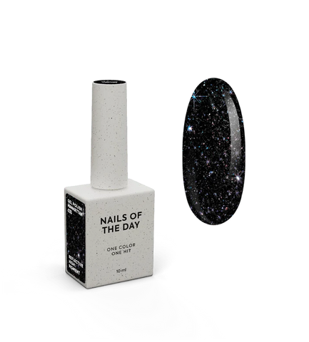 NAILSOFTHENIGHT Manhattan esmalte reflectante negro con brillo 10 ml