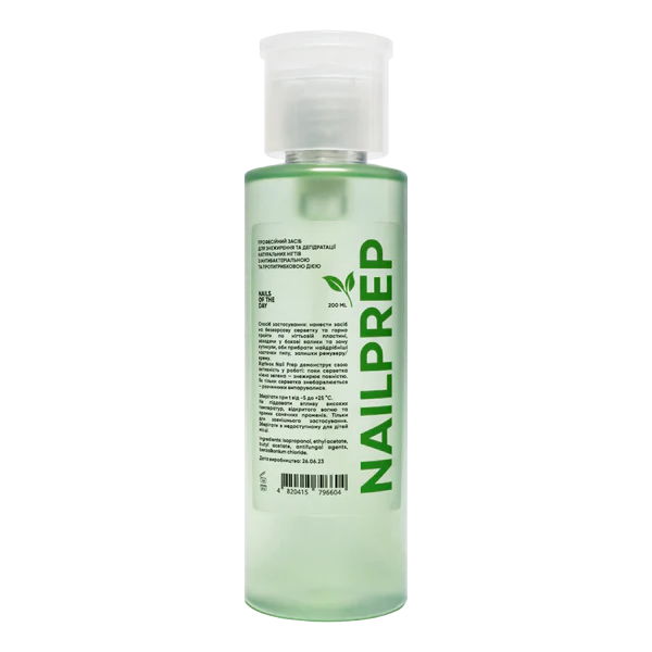NAILSOFTHEDAY Nail Prep- desengrasar y deshidratar las uñas naturales con acción antibacteriana y antifúngica, 200 ml