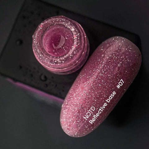 NAILSOFTHENIGHT 07  base reflectante de camuflaje con brillo ((rosa brillante) 10 ml