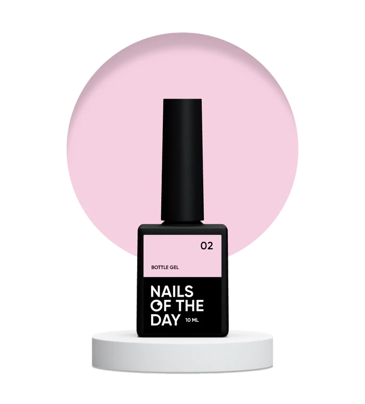 NAILSOFTHEDAY Bottle gel 02 – Color Rosa pálido gel súper fuerte  10 ml