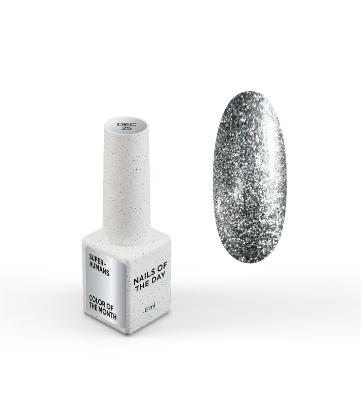 NAILSOFTHEDAY Color de Mes Deciembre Acero con pan de plata 6 ml
