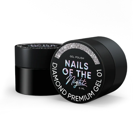 NAILSOFTHENIGHT Diamond Premium gel  01 Plateado Con Finas Hojas Metálicas 5 ml